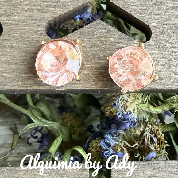 Alquimia Pink and Gold Faceted Earrings - Picture 1 of 1